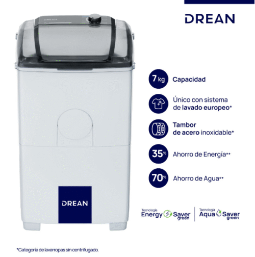 LAVARROPAS DREAN LTDR79SB "FAMILY 7 MAX" 7 KILOS - Imagen 3