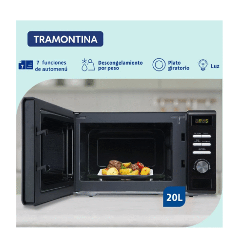 MICROONDAS TRAMONTINA GLASS COOK 20L MCD - Imagen 3