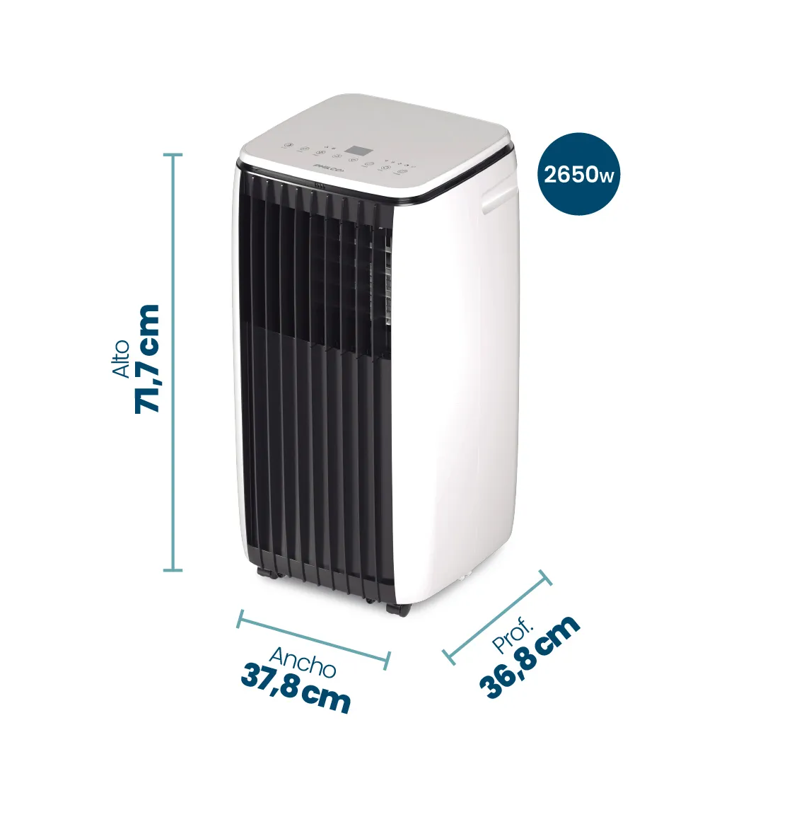 AIRE ACONDICIONADO PORTATIL PHILCO 2650 F/C PHP26HC9AN - Imagen 2